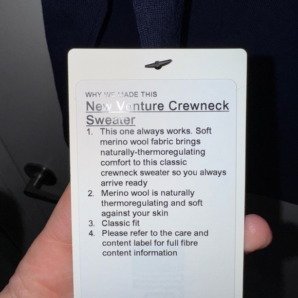 Lululemon Men Small New Venture Crewneck Sweater Navy Blue NWT - Picture 7 of 10